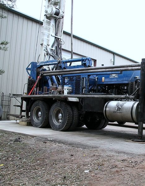 Professional water well drilling rig working at a Elbert County property
